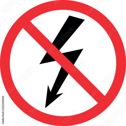 Power outage sign or Electricity cut symbol. Forbidden signs and symbols.