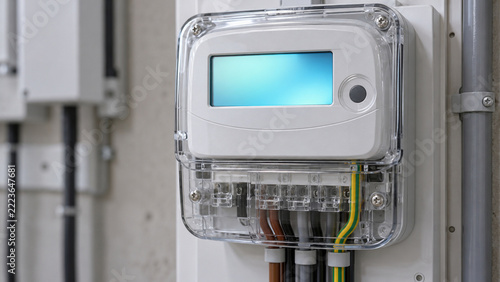 Close Up of Generic Smart Electricity Meter for Home Energy Monitoring