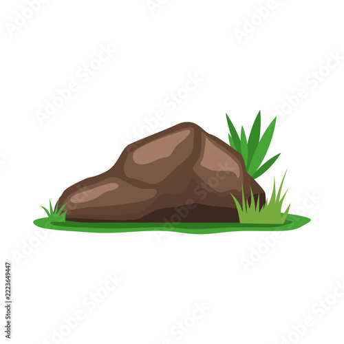 Nature rock illustration forest art icon design vector