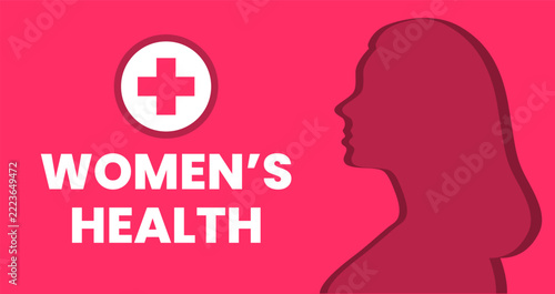 Women health simple web banner template design vector