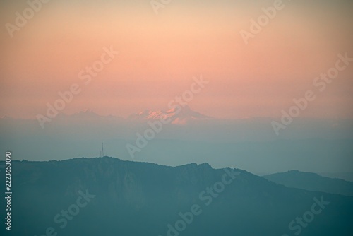misty morning sunrise over the sea