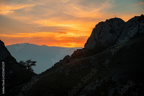 sunset over the mountains