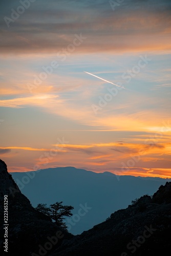 sunset in the mountains