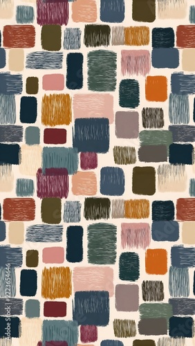 seamless autumn themed pattern in morandi colors vertical background 