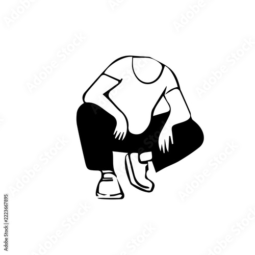 Minimalist Man Wearing Casual T Shirt and Shorts Fashion Illustration