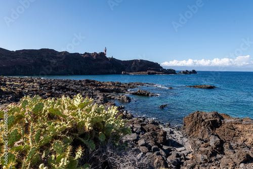 Punta de Teno lighthouse on the volcanic coast of Tenerife island