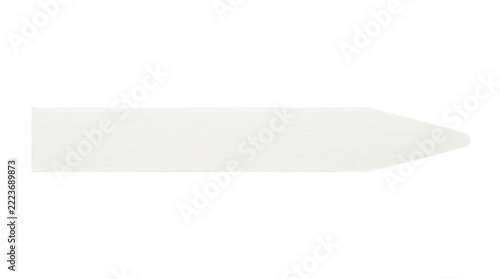 White blank garden label stake isolated on black background