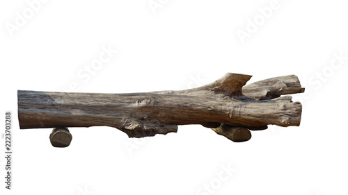 old wooden stump isolated on white background. This has clipping path.