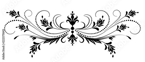 Ornament with flowers. Text divider. Decorative element for decor and text greeting or invitation card design.