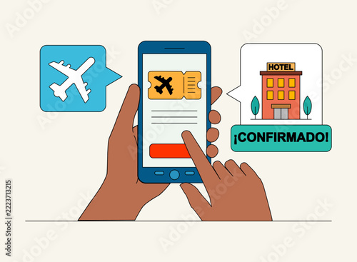 Person Booking Airline Tickets on a Smartphone for an Upcoming Trip, Online Flight Reservation and Digital Travel Planning