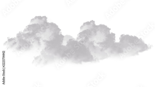Realistic fluffy white cloud isolated on transparent background