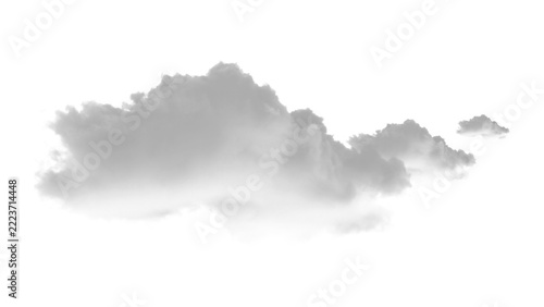 Fluffy white cumulus cloud isolated on transparent background