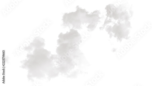 peacefully Fluffy white clouds isolated on transparent background