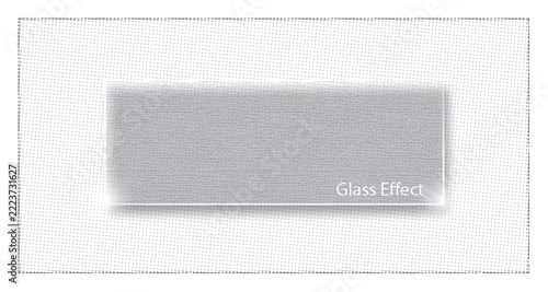 Frosted glass effect rectangular banner with soft shadows and textured surface.