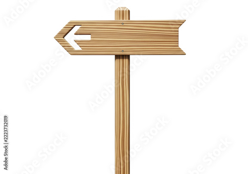 Wooden directional signpost pointing right