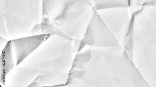 Crumpled White Paper Texture Background with Sharp Creases and Folds for Poster Mockups, Web Banners, Craft Design and Abstract Backdrop