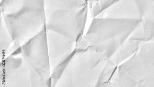 Crumpled White Paper Texture Background with Sharp Creases and Folds for Poster Mockups, Web Banners, Craft Design and Abstract Backdrop