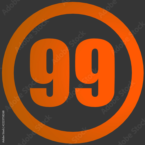 Abstract circle design with number ninety-nine