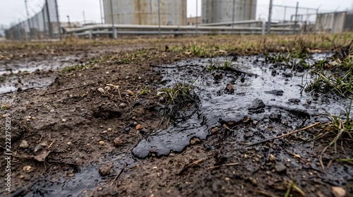 Oil Contamination in Soil beside an Industrial Storage Facility