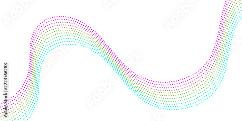 Abstract background featuring a flowing wave pattern composed of multiple thin colorful lines arranged in a smooth and elegant rhythmic motion design