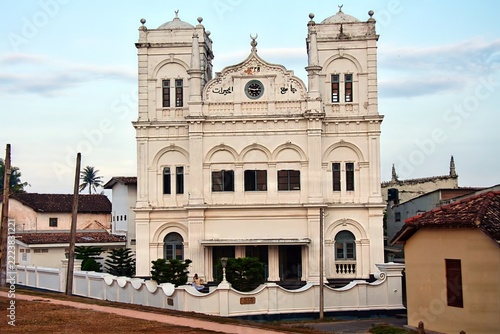 Meeran Jummah Mosque Exterior View in Galle Fort, Sri Lanka
