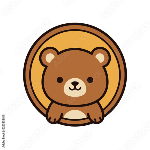 Bear Cute Cartoon Vector Graphic Avatar for Children Logo Design