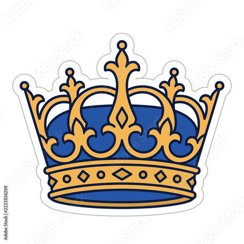 Crown Royal Gold and Blue Sticker Symbol Isolated Graphic Element