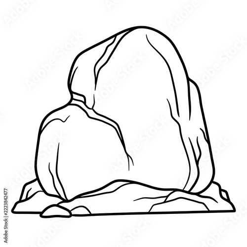 Olumo Rock Nigeria Black Outline Coloring Illustration