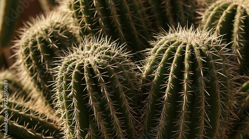 spines. Cactus surface covered in fine spines under sunlight, natural desert plant texture. gardening catalogs, home-decor guides, designed for home decor and floral branding, used by radiologists.