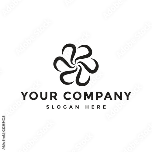 Abstract Swirl Flower Bloom Floral Beauty Logo Template Concept