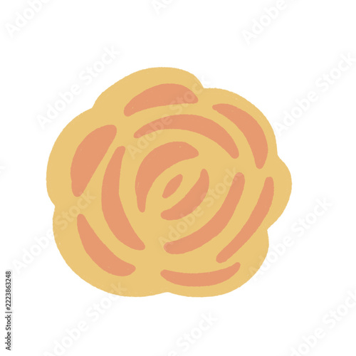 Cute Yellow Pink Rose Flower Illustration Simple Floral Botanical Decorative Element