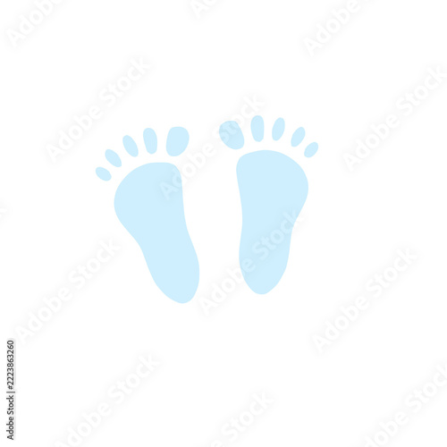 Baby Footprints Illustration Light Blue Newborn Feet Pair Cute Baby Shower Element
