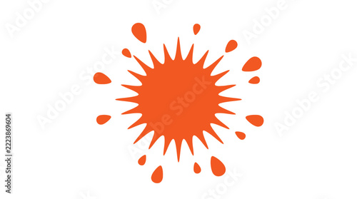 Orange paint splash or ink splatter design element