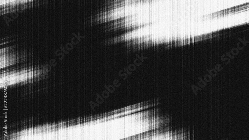 Black and white glitch texture background with vertical lines and analog static noise	