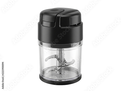 Portable Electric Mini Food Chopper Garlic Grinder Meat Mincer Processor Isolated on White Background
