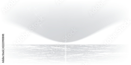 White podium against a gray limbo background. Abstract illustration. modern