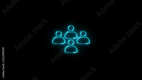 Neon icon for team communication and collaboration.