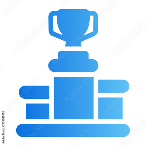 Victory podium Line Gradient Icon