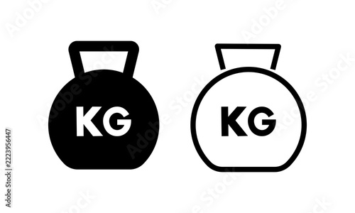 KG weight icon isolated on transparent background.