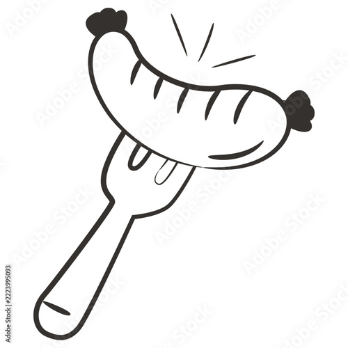 Obraz na plátně A unique design icon of sausage