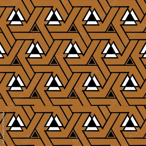 seamless geometric pattern black on gold interlocking