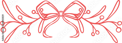 handrawn frame ribbon with branch illustration