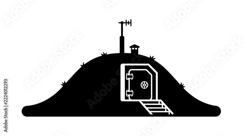 Underground Bunker Entrance with Antenna.