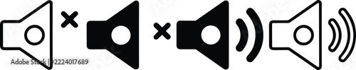 Speaker Volume Icons for Mute and Sound Control