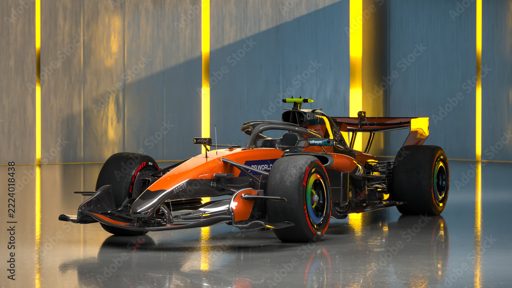 Naklejka premium McLaren MCL40 is a Formula 1 car built by the McLaren F1 Team for the 2026 .3D render.