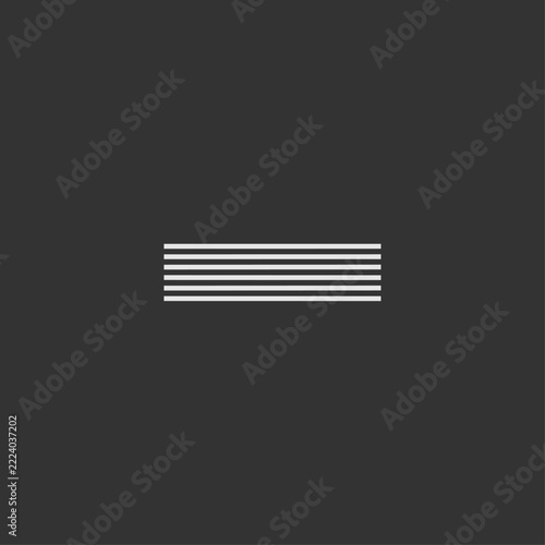 Minimal Striped Minus Sign Typography Vector Illustration	