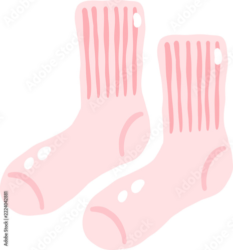 cute hand drawn fall autumn winter knitting socks outfits fashion vector illustration