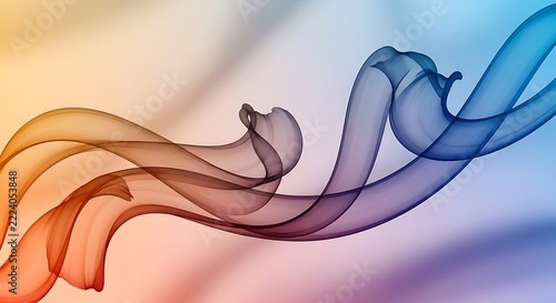 Abstract flowing smoke waves with vibrant gradient colors