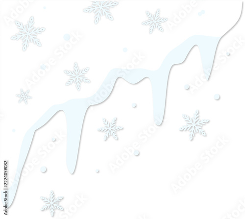Winter Icicle Corner Border Illustration
