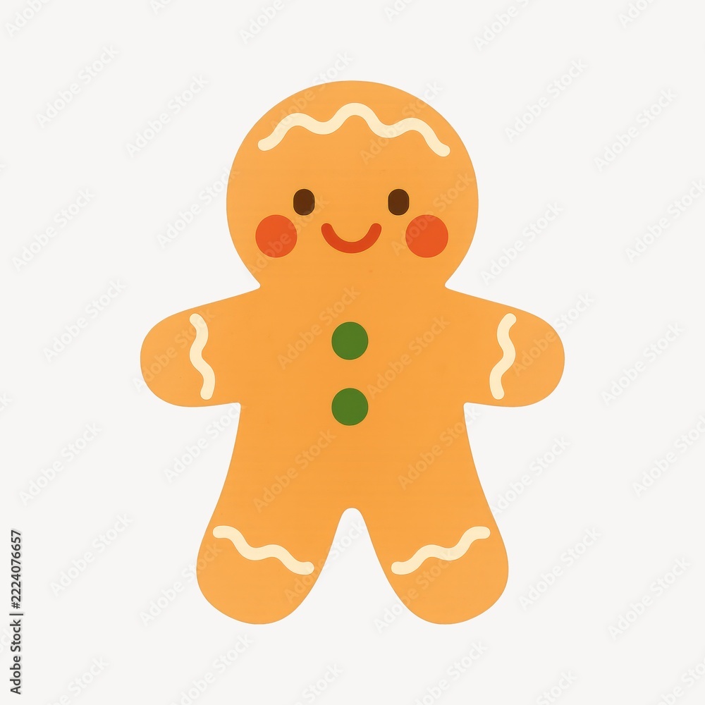 Fototapeta premium Cute gingerbread man illustration.
